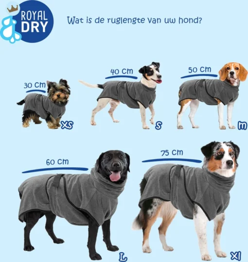 Royal Dry Badjas Voor Huisdieren – Absorberende Hondenbadjas – Extreem Duurzaam En Super Zacht – Ruglengte 40 Cm – Microfiber Chenille – Geschikt Voor Honden En Puppy’s – Maat S -Dierenwinkel 1138x1200 3