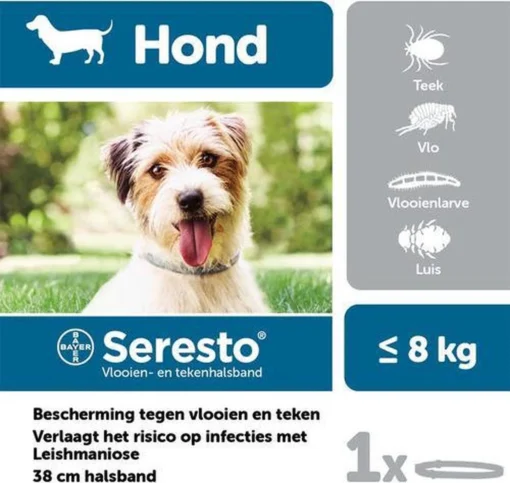 Seresto Teken- En Vlooienband Small - Anti Tekenmiddel - 2 X 38 Cm Tot 8 Kg -Dierenwinkel