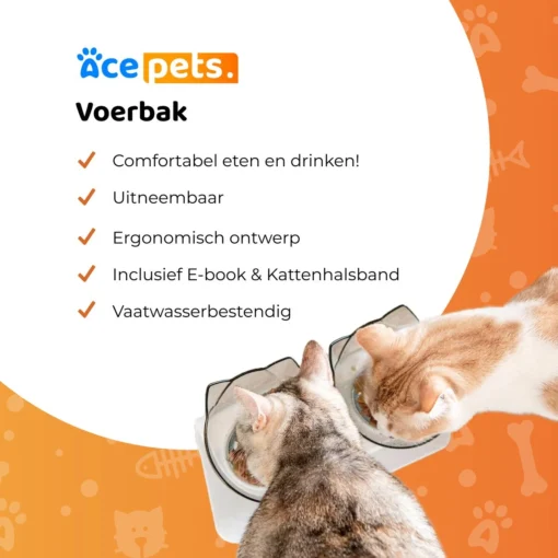 ACE Pets Ergonomische Voerbak Kat - Kattenvoerbakjes - Drinkbak Kat - Kat Voerbak -Dierenwinkel 1200x1200 463