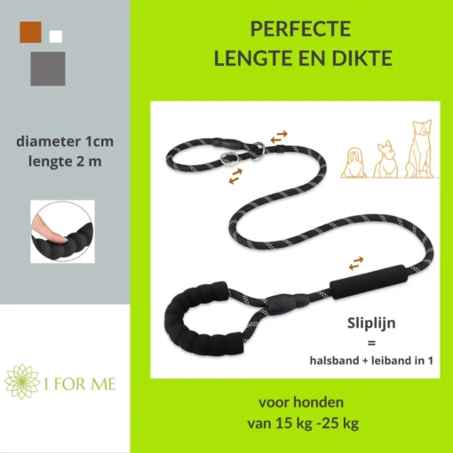 1FORME Hondenriem 15-25kg - Sliplijn Hond REFLECTEREND 2m, 1cm Ø - Jachtlijn 2 Ergonomische Handvaten - Dubbel Stop -Dierenwinkel 1200x1200 57