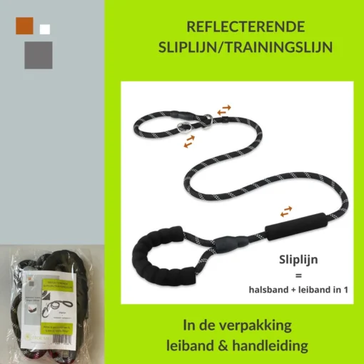 1FORME Hondenriem 15-25kg - Sliplijn Hond REFLECTEREND 2m, 1cm Ø - Jachtlijn 2 Ergonomische Handvaten - Dubbel Stop -Dierenwinkel 1200x1200 62