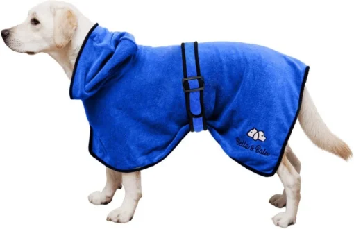 Bella & Balu Hondenbadjas Van Microvezel + Potendoek – Absorberende Badjas Voor Honden Om Te Drogen Na Het Baden, Zwemmen Of Wandelen In De Regen, M, Blauw -Dierenwinkel 1200x777 3