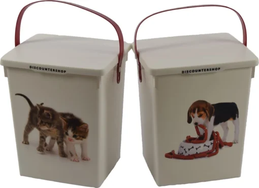 2 Stuks Voedselcontainer Kattenbak En Hondenbak-4liter - Kattencontainer - Katten- Honden -Dierenvoederbox -Dierenwinkel